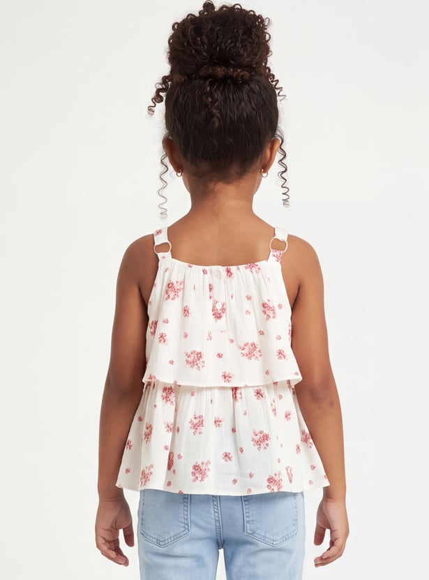 FAME FOREVER Girls Floral Print Top