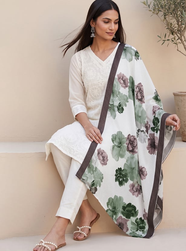 MELANGE Floral Print Dupatta