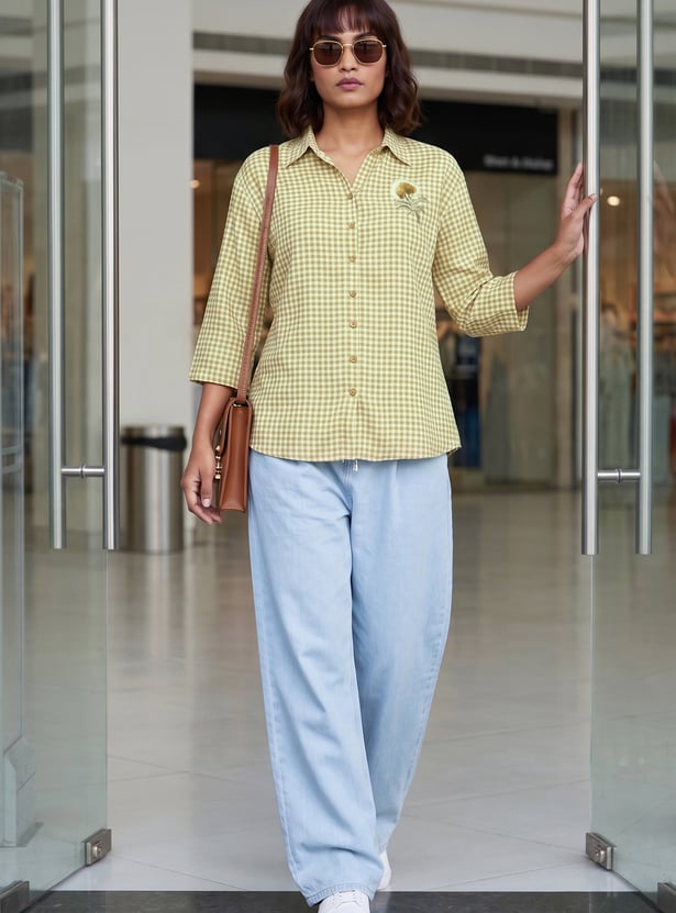 MELANGE Floral Embroidered Shirt