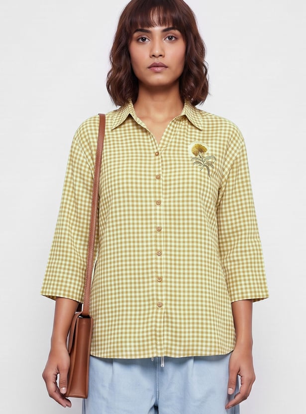 MELANGE Floral Embroidered Shirt