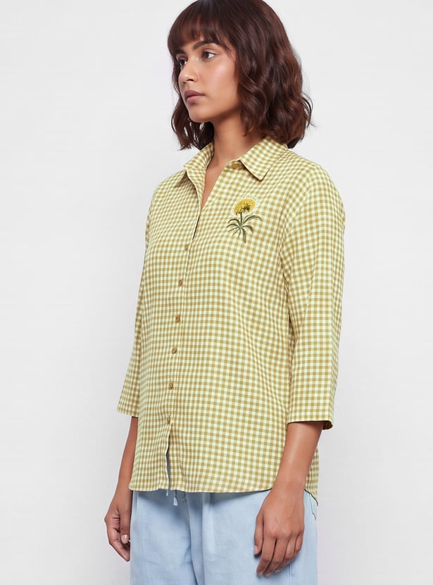 MELANGE Floral Embroidered Shirt