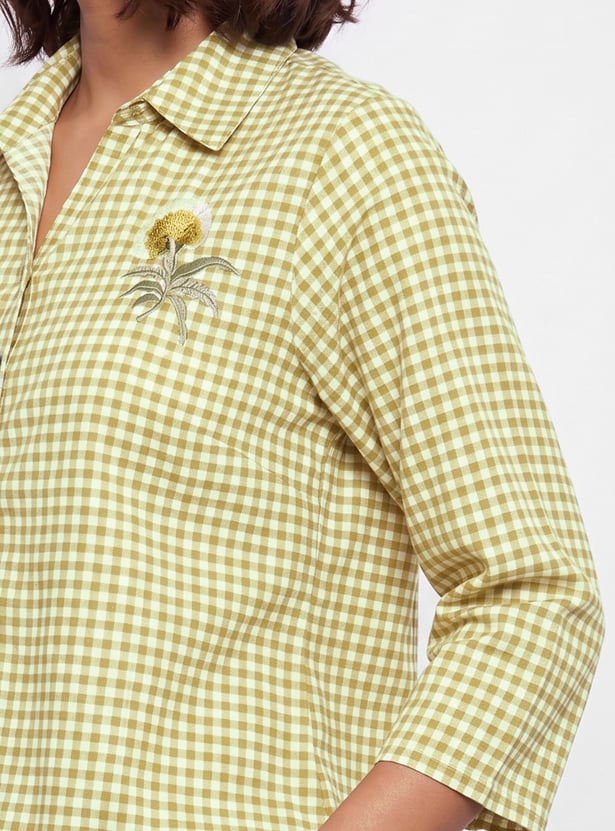 MELANGE Floral Embroidered Shirt