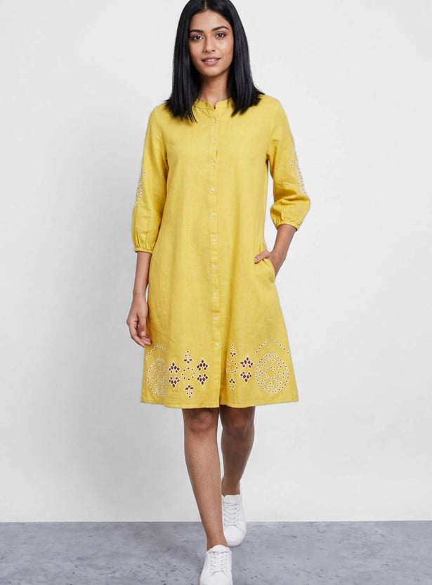 COLOUR ME Schiffli Shirt Dress