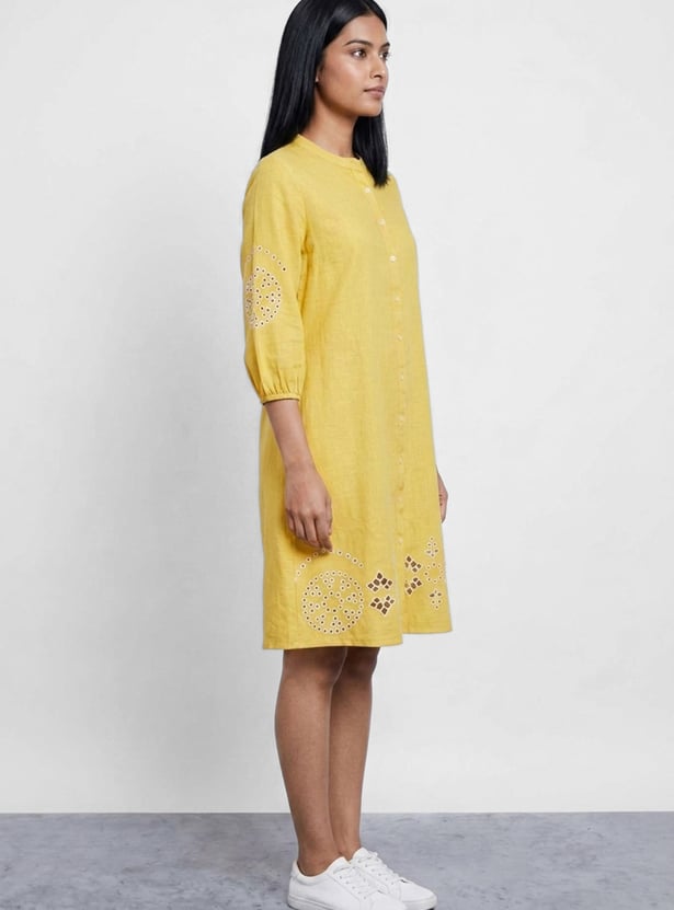 COLOUR ME Schiffli Shirt Dress