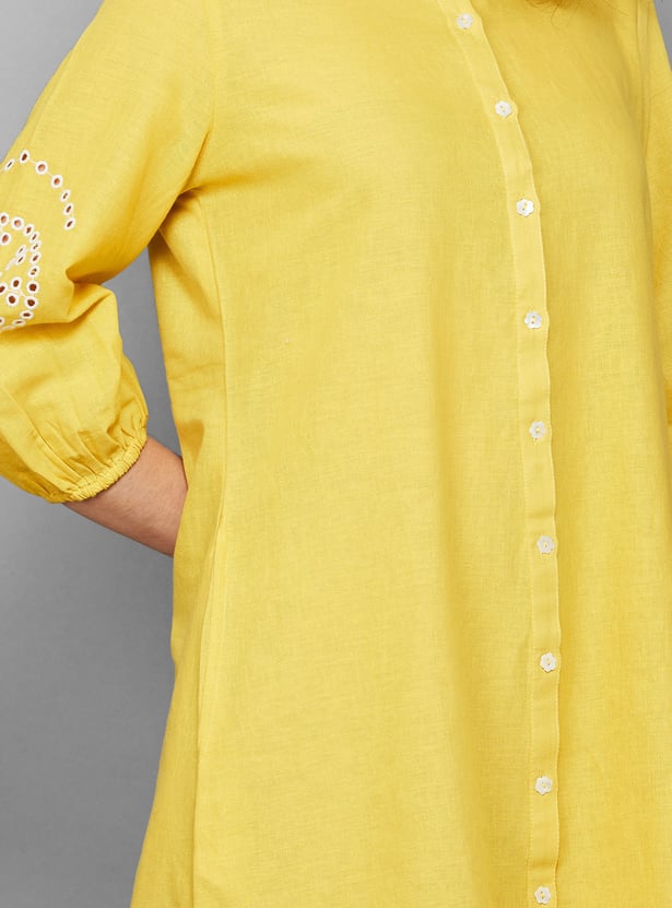 COLOUR ME Schiffli Shirt Dress