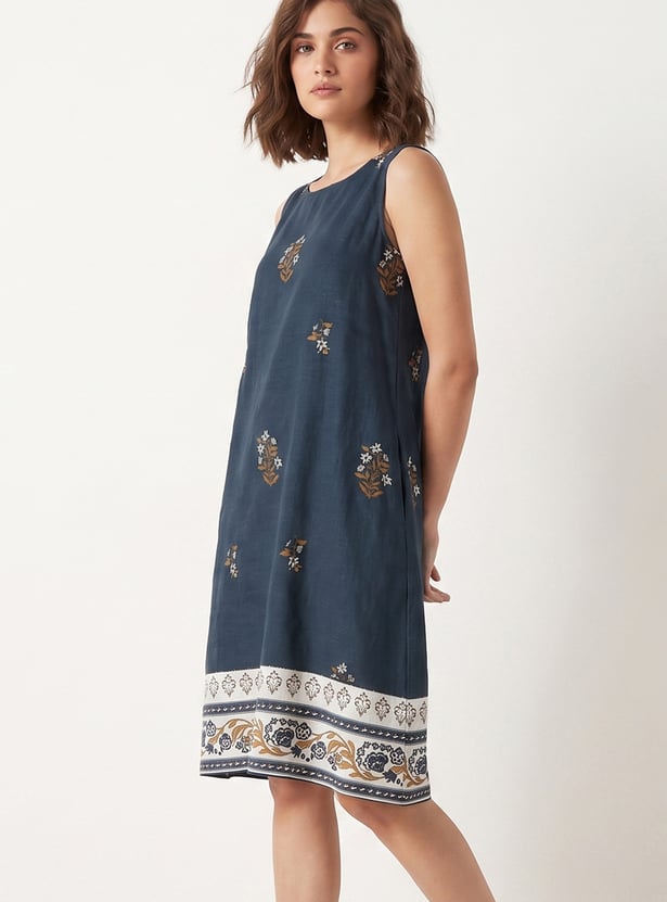 COLOUR ME Ethnic Motif A-line Dress