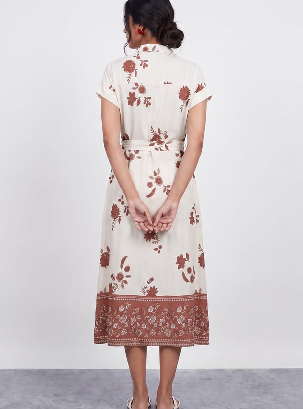 COLOUR ME Floral Print Midi Shirt Dress