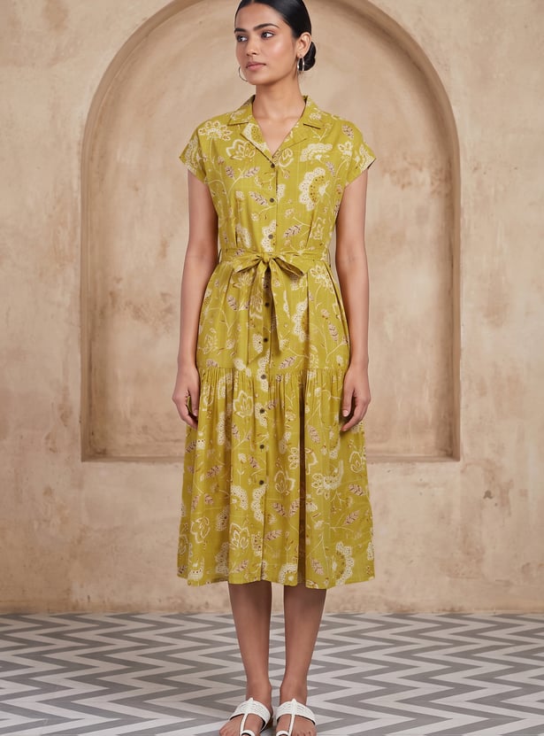 COLOUR ME Floral Print Midi Dress