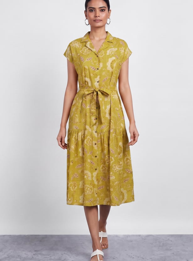 COLOUR ME Floral Print Midi Dress