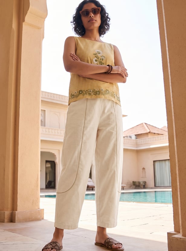 COLOUR ME Solid Straight Pants