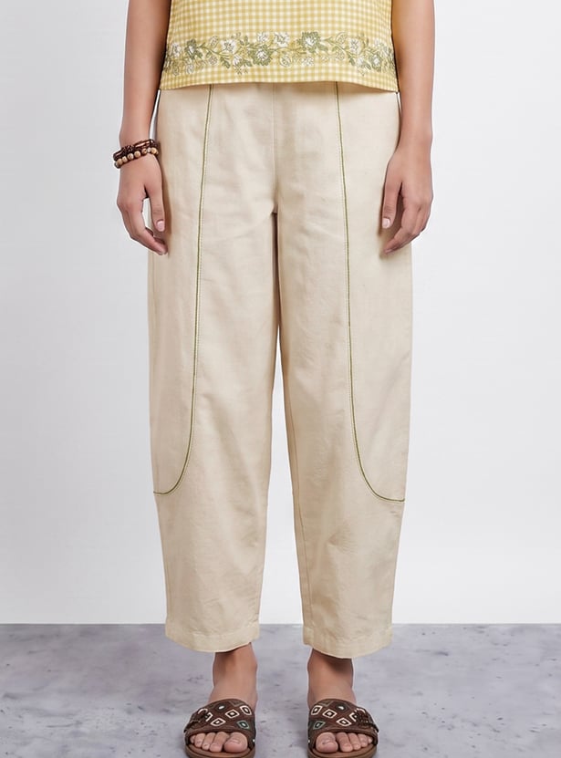 COLOUR ME Solid Straight Pants