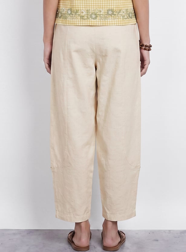 COLOUR ME Solid Straight Pants