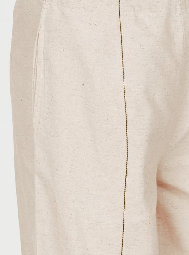 COLOUR ME Solid Straight Pants