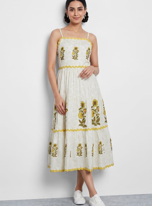 COLOUR ME Floral Print Tiered Dress
