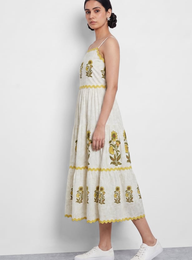 COLOUR ME Floral Print Tiered Dress