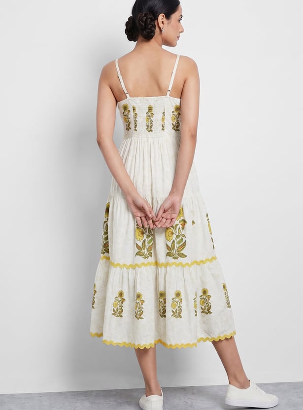 COLOUR ME Floral Print Tiered Dress