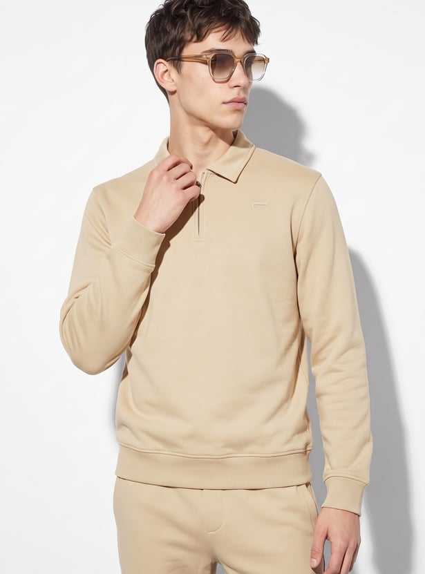 FAME FOREVER Solid Polo Sweatshirt