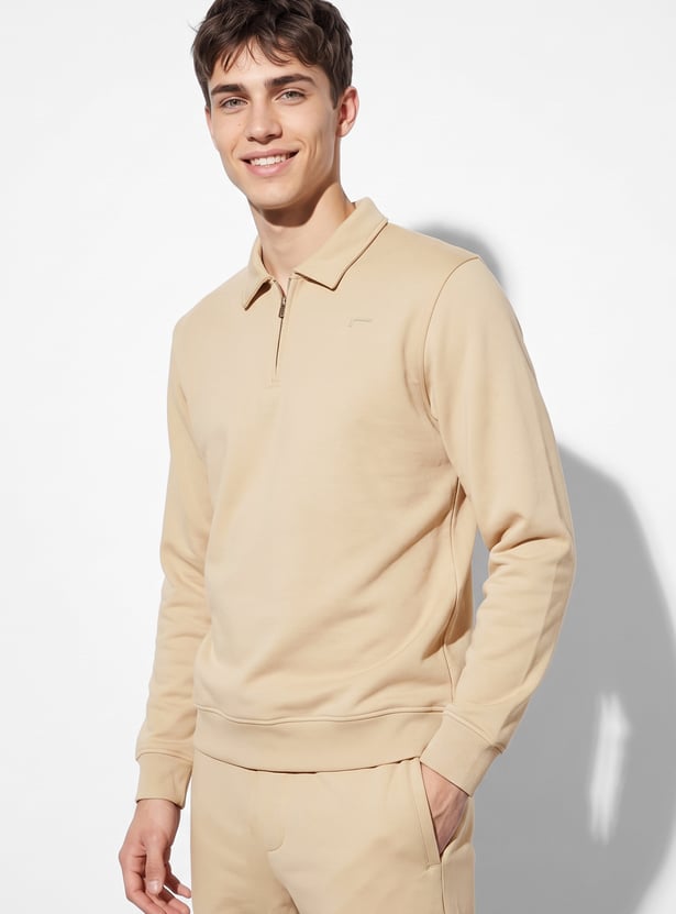 FAME FOREVER Solid Polo Sweatshirt