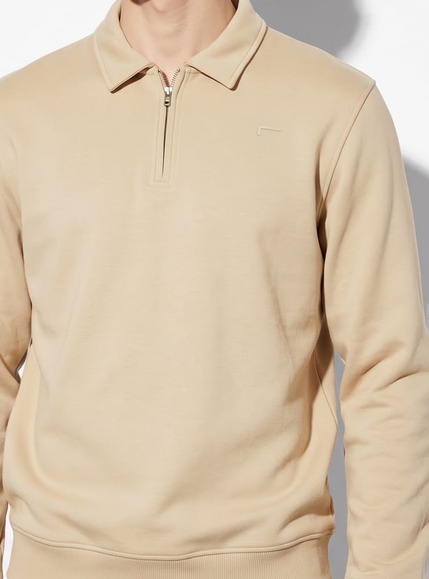 FAME FOREVER Solid Polo Sweatshirt