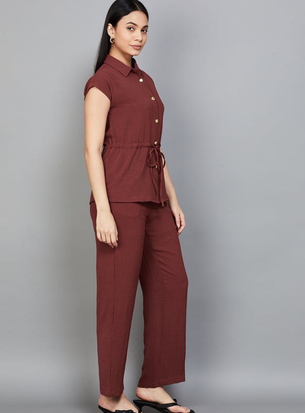 AND Solid Buttoned Co-Ord Set