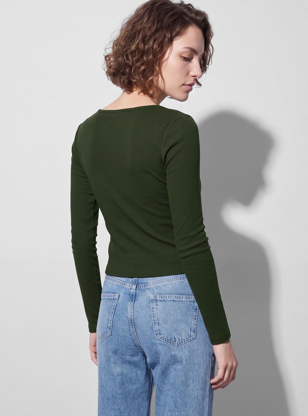 GINGER Ribbed Scoop Neck T-shirt