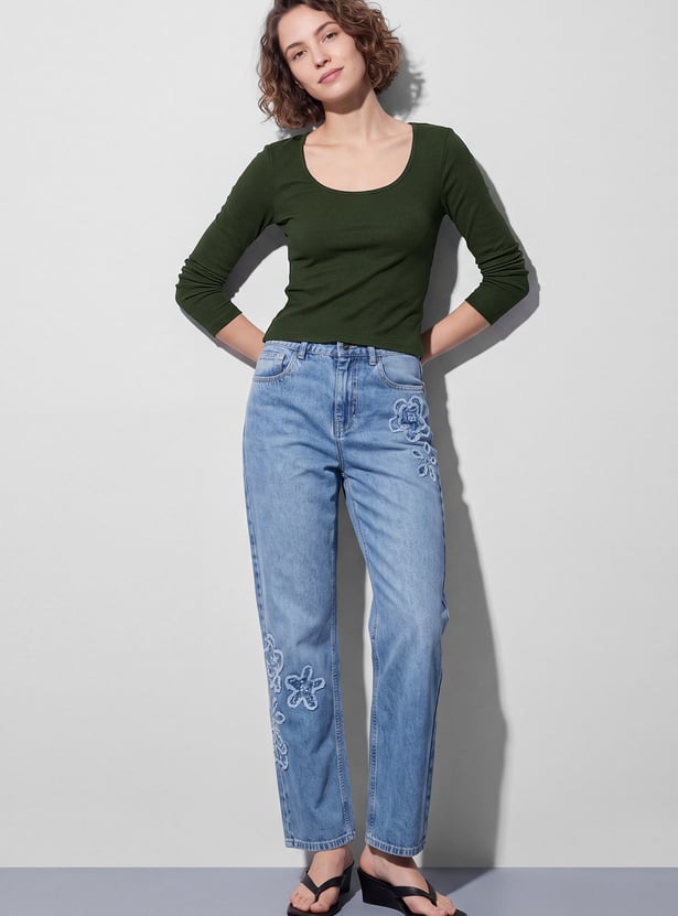 GINGER Ribbed Scoop Neck T-shirt