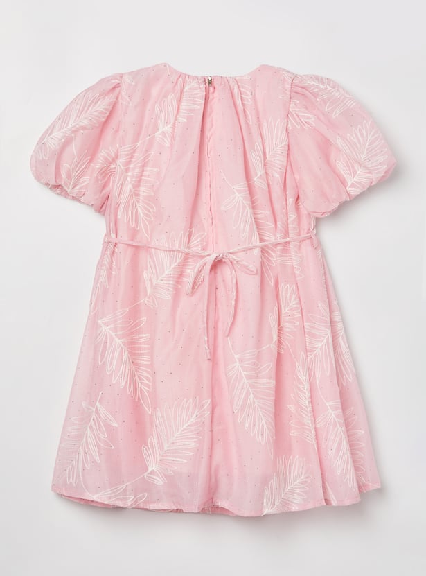 PEPPERMINT Girls Embroidered Fit & Flare Dress