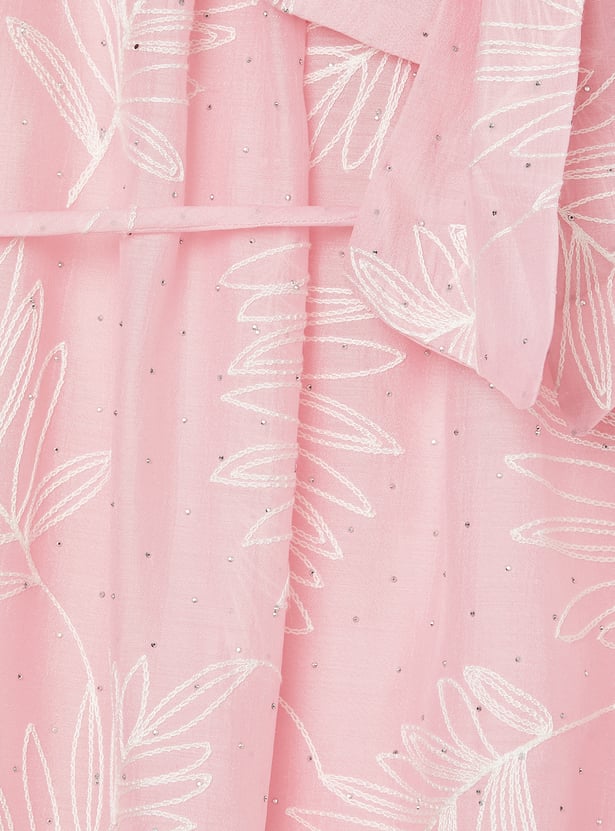 PEPPERMINT Girls Embroidered Fit & Flare Dress