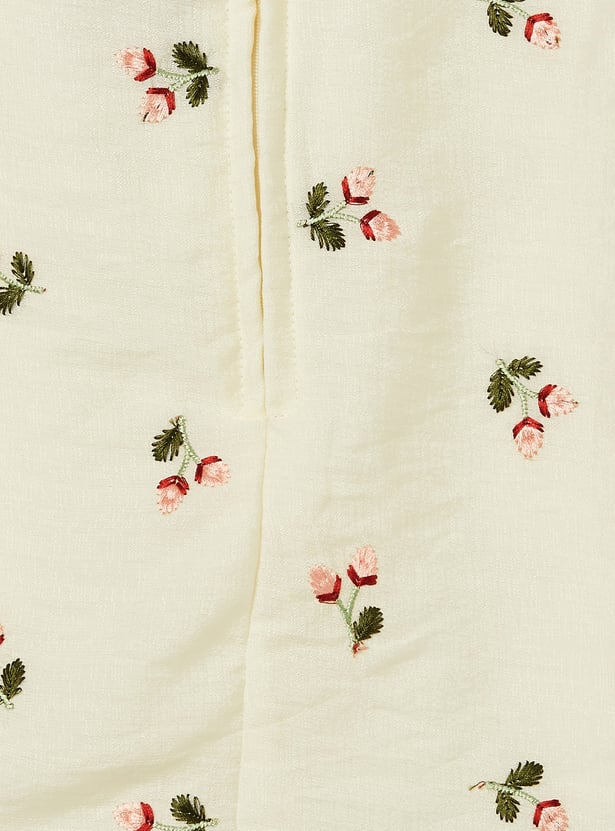 PEPPERMINT Girls Embroidered Top with Skirt Set