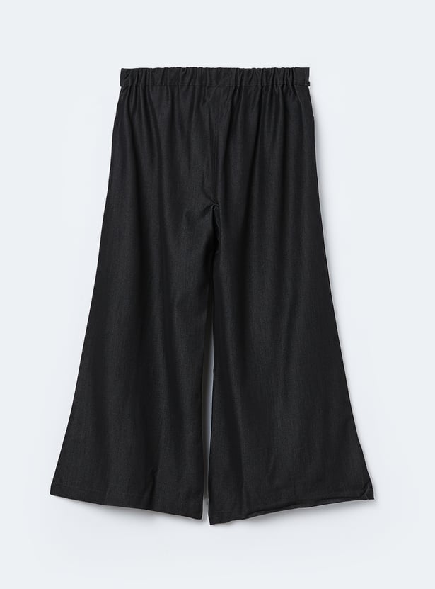 PEPPERMINT Girls Solid Wide-Leg Trousers