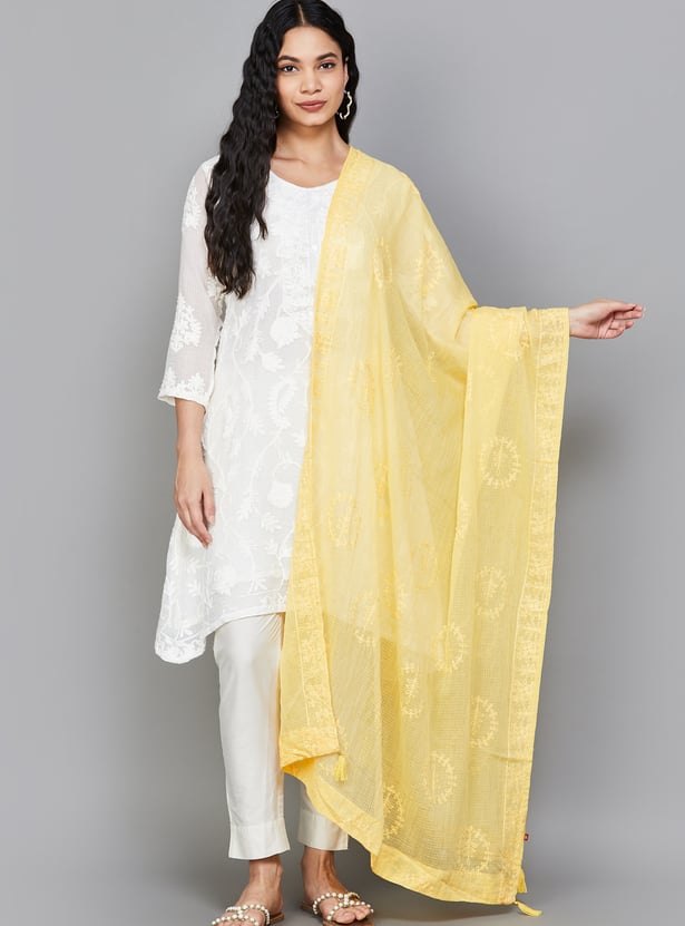 SPAN Floral Embroidered Dupatta
