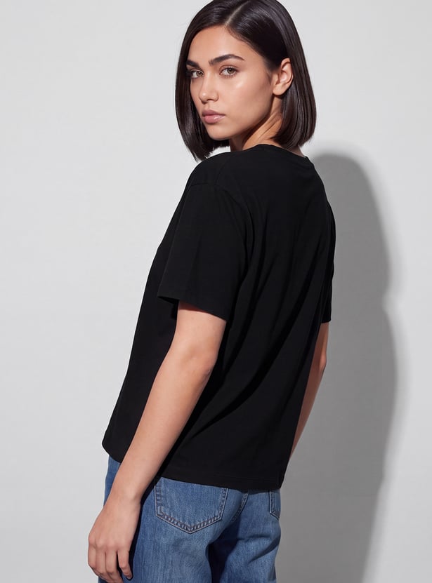 FAME FOREVER Solid Drop Shoulder T-shirt