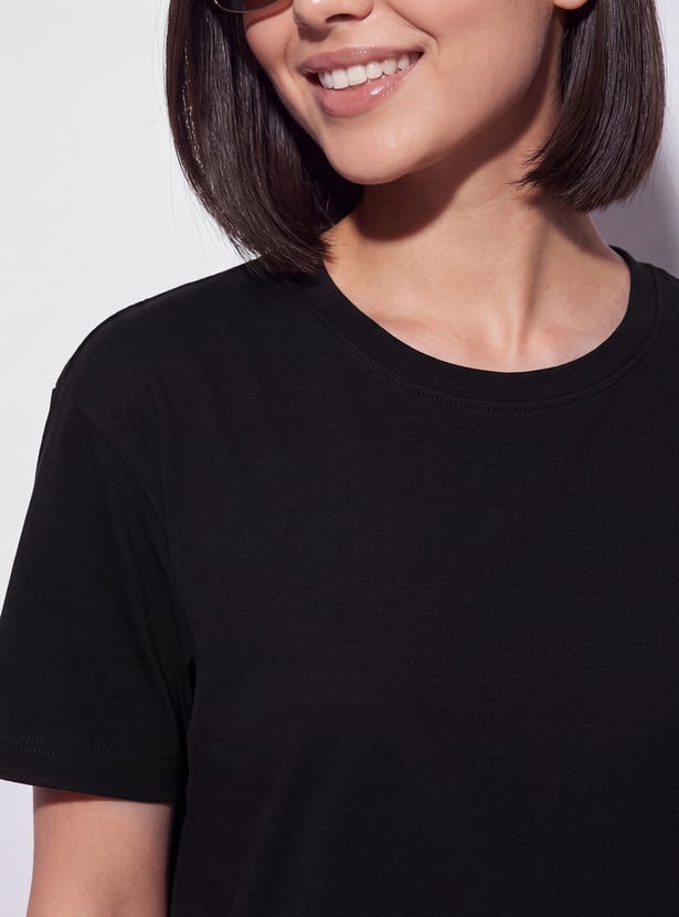 FAME FOREVER Solid Drop Shoulder T-shirt