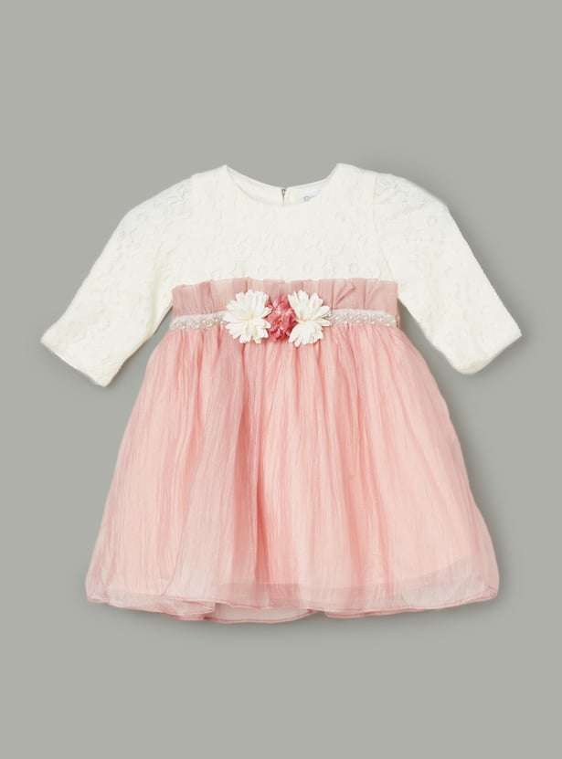 PEPPERMINT Girls Floral Embellished Dress