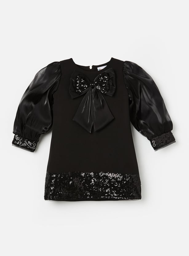 PEPPERMINT Girls Embellished Bow A-Line Dress