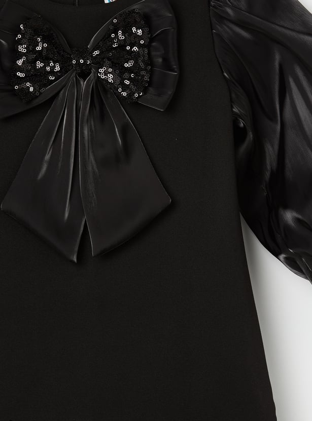 PEPPERMINT Girls Embellished Bow A-Line Dress