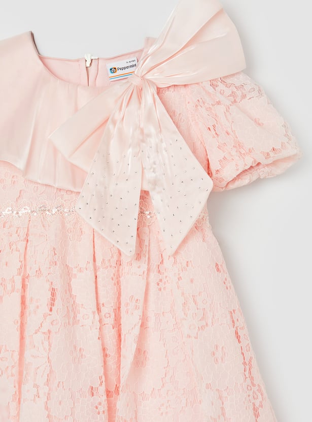 PEPPERMINT Girls Lace Design Dress