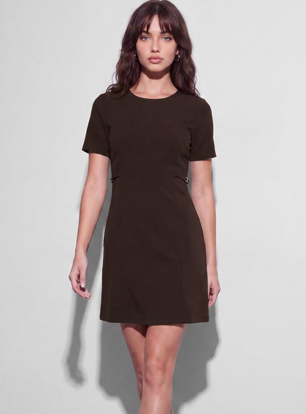 CODE CLASSIC Solid Mini Dress