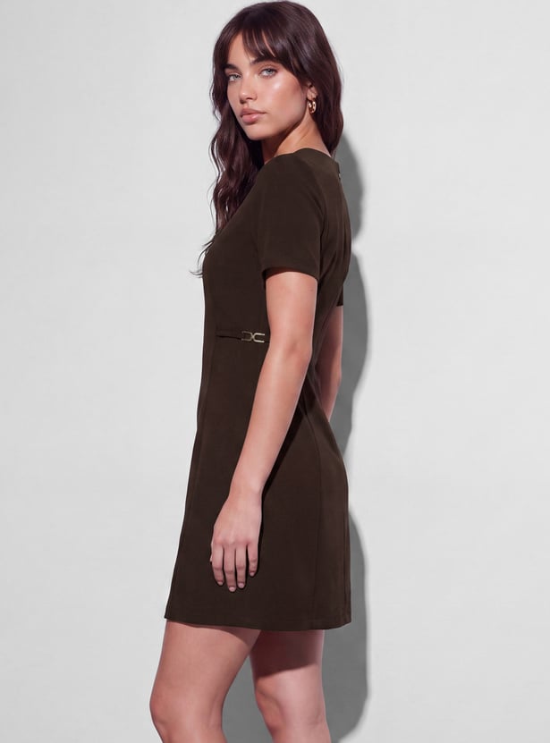 CODE CLASSIC Solid Mini Dress