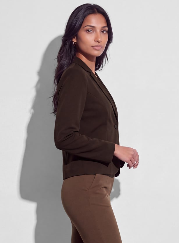 CODE CLASSIC Solid Single Breasted Blazer