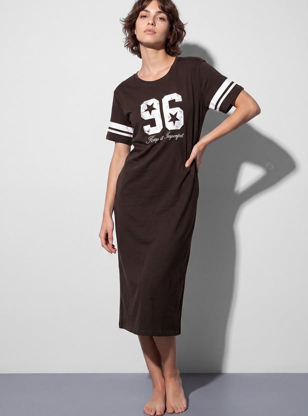 GINGER Numeric Printed Night Dress