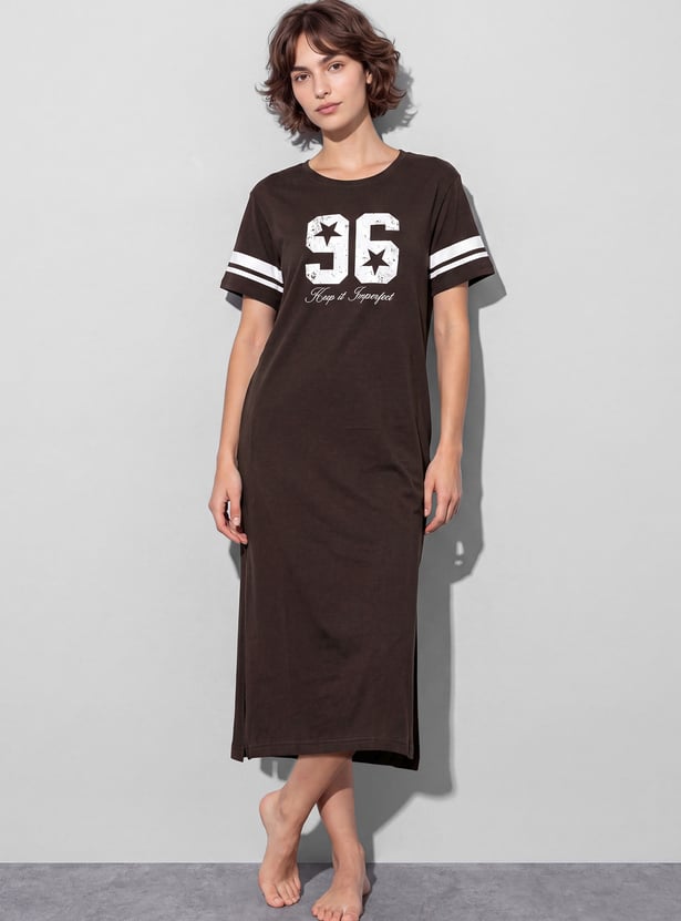 GINGER Numeric Printed Night Dress