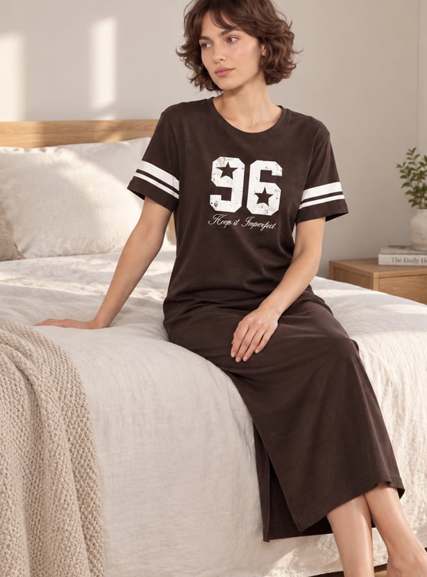 GINGER Numeric Printed Night Dress