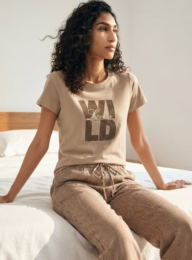 GINGER Typography Print Lounge T-shirt