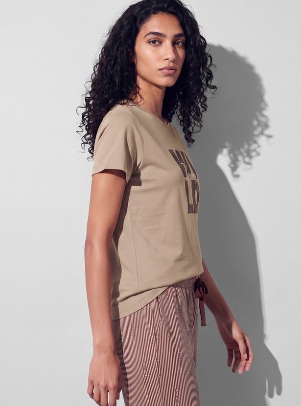 GINGER Typography Print Lounge T-shirt
