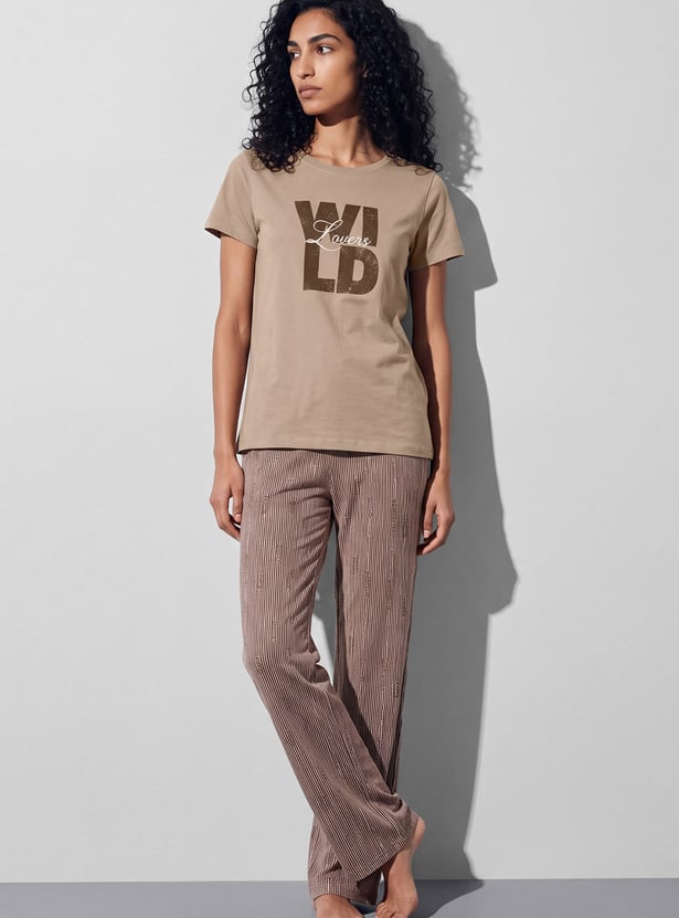 GINGER Typography Print Lounge T-shirt