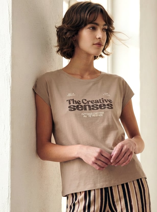 GINGER Typography Print Lounge T-shirt