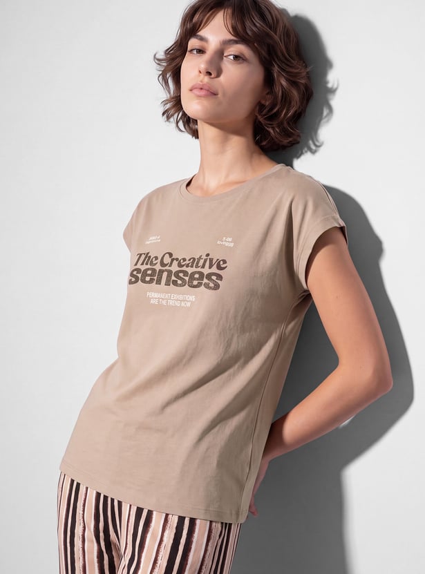 GINGER Typography Print Lounge T-shirt