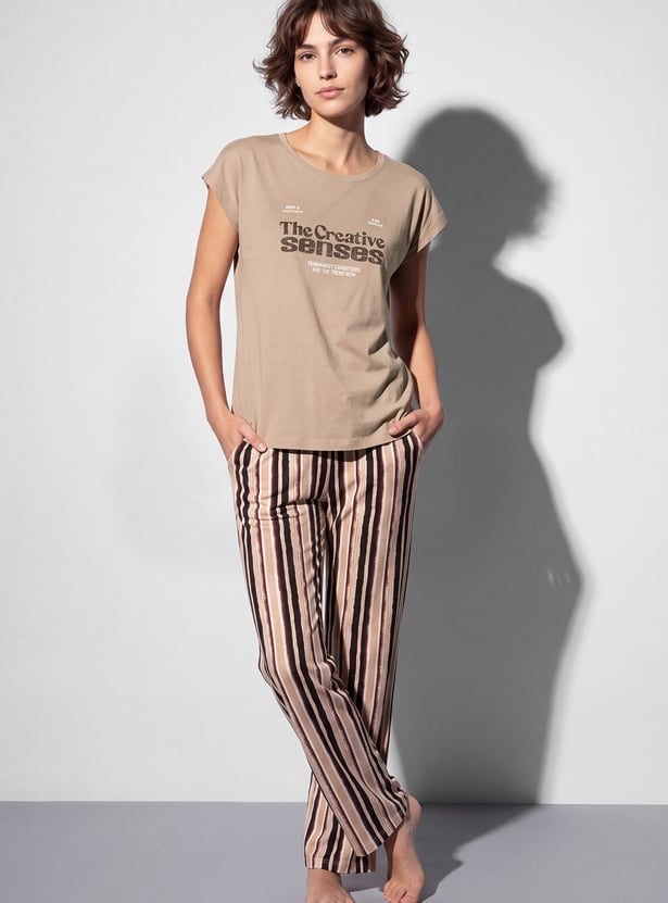 GINGER Typography Print Lounge T-shirt
