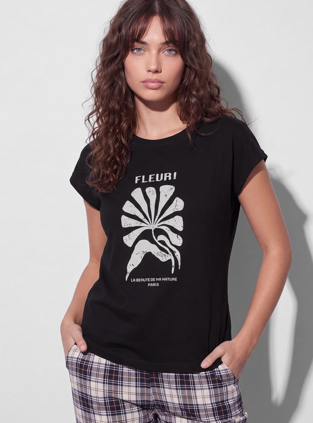 GINGER Fleur Graphic Print Lounge T-shirt